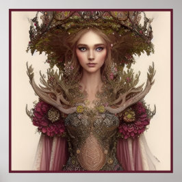 Fantasy Woman of Flowers and Nature Poster
