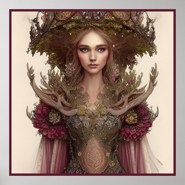 Fantasy Woman of Flowers and Nature Poster (Framsidan)