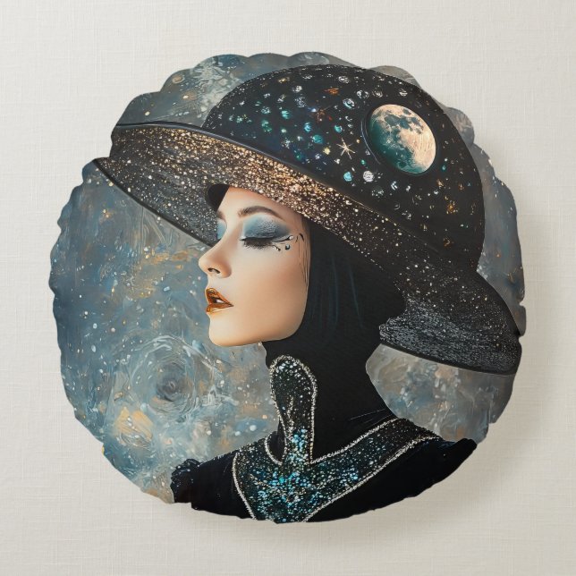 Fantasy Woman Rund Kudde (Framsidan)