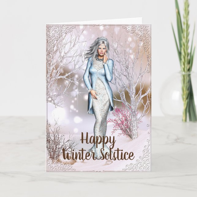 Fantasy Woman Winter Solstice Card Kort (Framsida)
