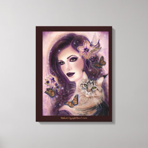 Fantasy Women with cat by Renee Lavoie Canvastryck