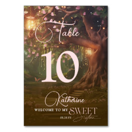 Fantasy Woodland Enchanted Forest Glow Sweet 16 Bordsnummer
