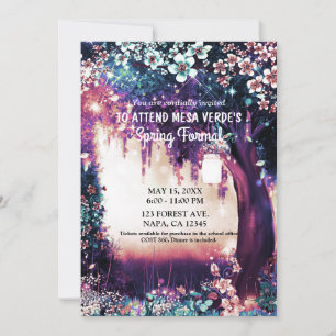Fantasy Woodland Enchanted Summer Forest Prom-inbj Inbjudningar