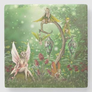 Fantasy Woodland Fairy Mönster Stenunderlägg
