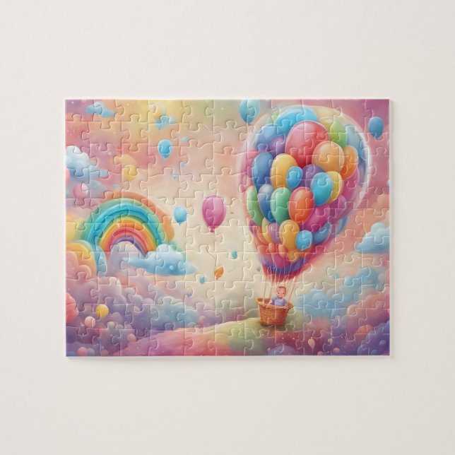 Fantasy World Colorful Watercolor Balloations Pussel (Horisontell)