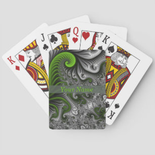 Fantasy World Grön Och Grå Abstrakt Fraktal Namn Casinokort