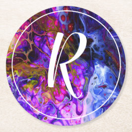 Fantasy World Monogram Underlägg Papper Rund