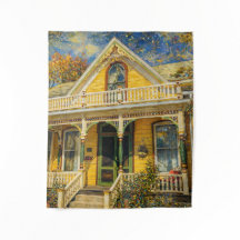Fantasy Yellow Victorian Hus