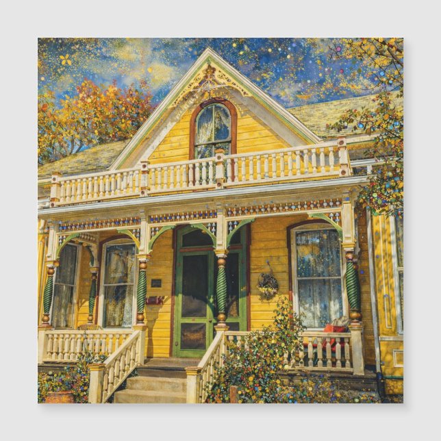 Fantasy Yellow Victorian Magnet (Framsida)