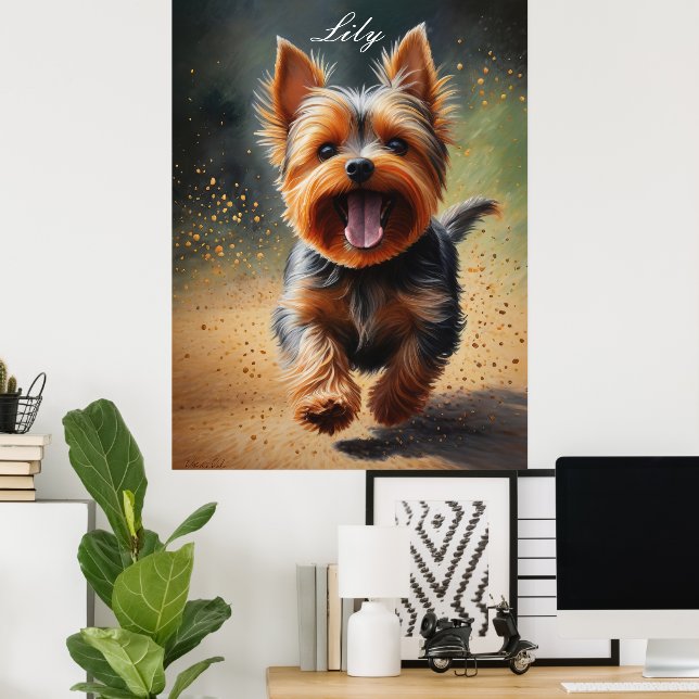 Fantasy Yorkshire Terrier Surreal Hund Art Poster (Hemmakontoret)