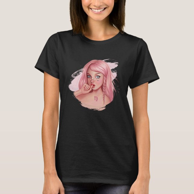 Fantasy Zodiac Virgo T Shirt (Framsida)