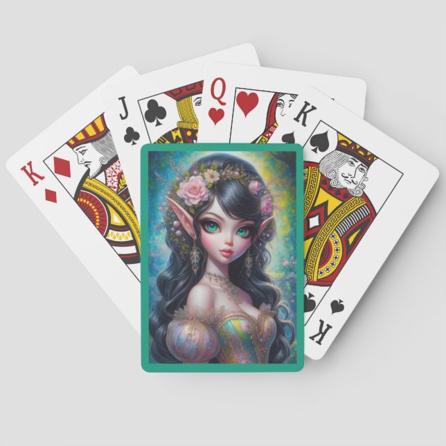 Fantasyälvkvinnans spelkort (Baksidan)