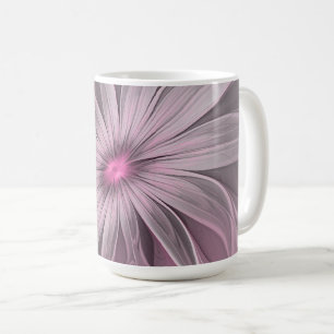 Fantasyblomma Abstrakt Plommon Blommig Fraktal Kon Kaffemugg