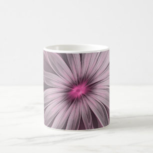 Fantasyblomma Abstrakt Plommon Blommig Fraktal Kon Kaffemugg