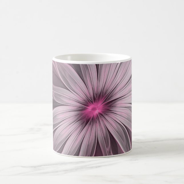 Fantasyblomma Abstrakt Plommon Blommig Fraktal Kon Kaffemugg (Center)