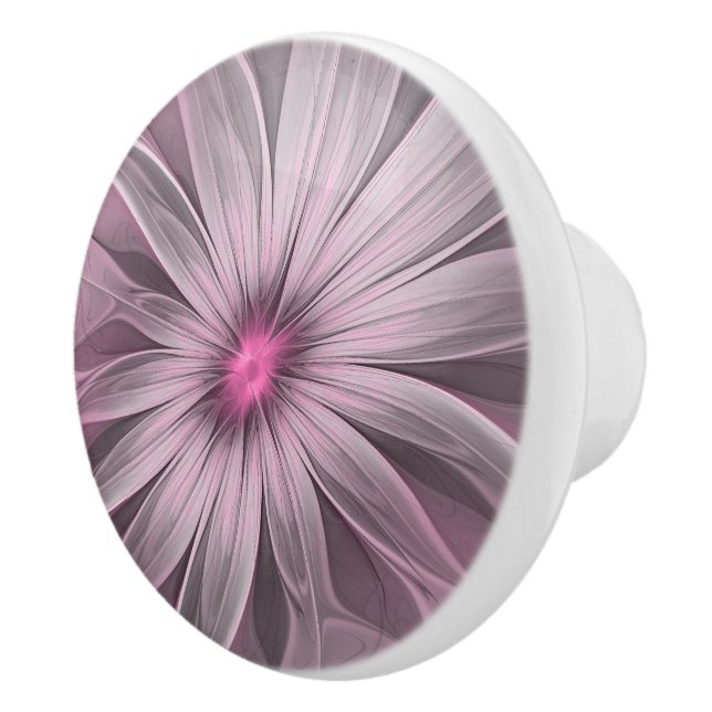 Fantasyblomma Abstrakt Plommon Blommig Fraktal Kon Knopp (Höger)