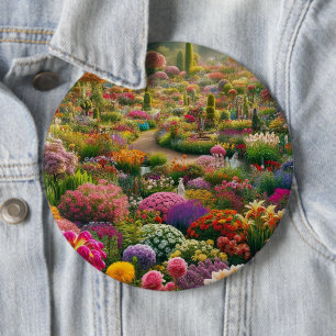 Fantasyblomsterträdgårdsstatementknapp Knapp