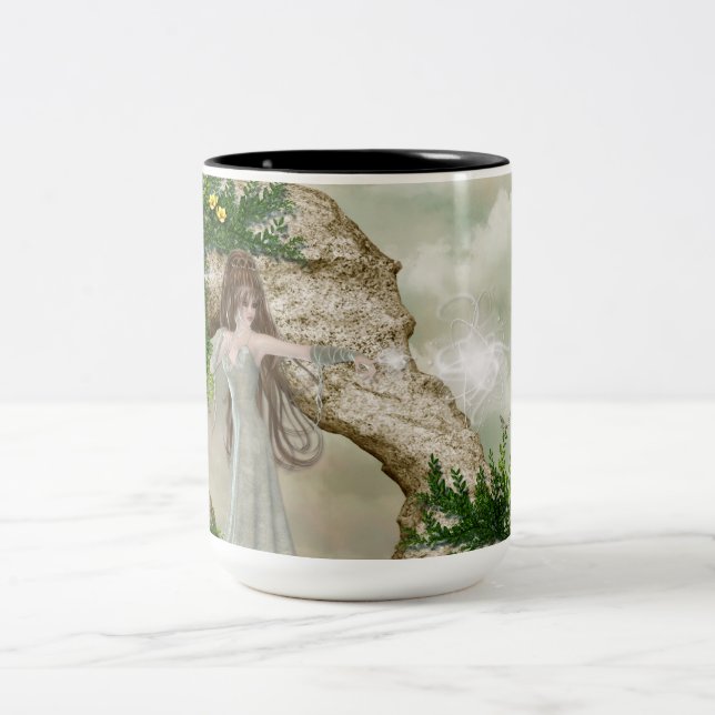 Fantasydesign för vacker Elven Magic Fantasy Två-Tonad Mugg (Center)