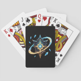 Fantasyemblem med svävande blad – Magisk Energi Casinokort