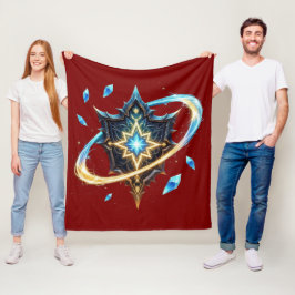 Fantasyemblem med svävande blad – Magisk Energi Fleecefilt