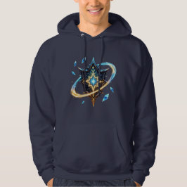 Fantasyemblem med svävande blad – Magisk Energi Hoodie