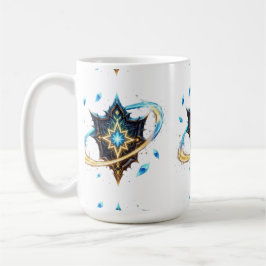 Fantasyemblem med svävande blad – Magisk Energi Kaffemugg