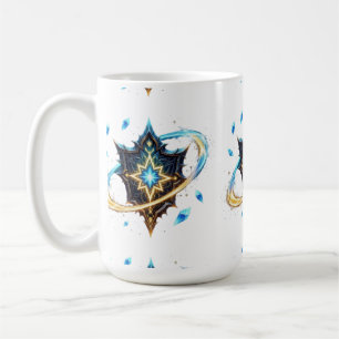 Fantasyemblem med svävande blad – Magisk Energi Kaffemugg