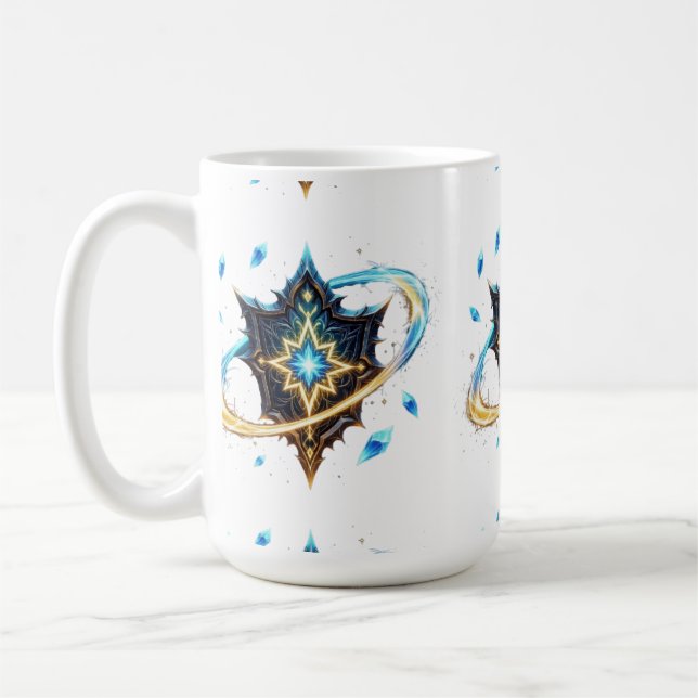 Fantasyemblem med svävande blad – Magisk Energi Kaffemugg (Vänster)