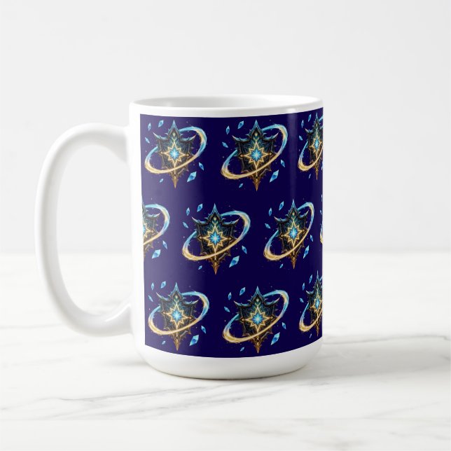 Fantasyemblem med svävande blad – Magisk Energi Kaffemugg (Vänster)