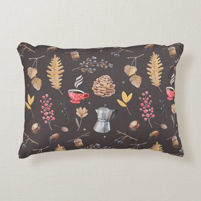 Fantasyinspirerat botaniskt inslag prydnadskudde (Framsidan)