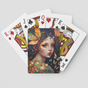 Fantasykonst av färglöst mjölkfett casinokort