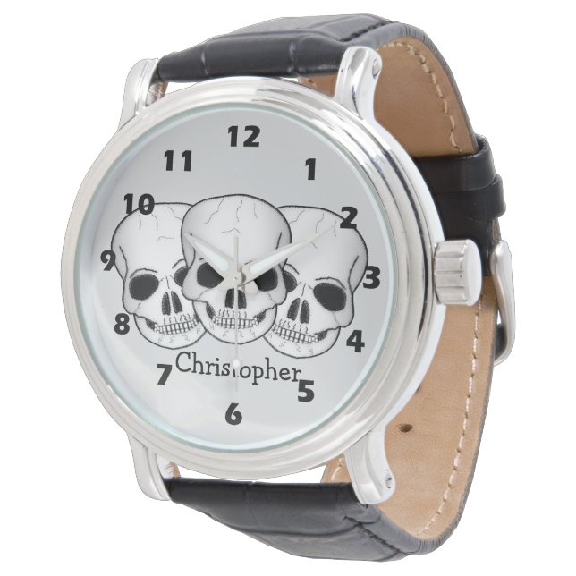 Fantasykonst Skalle Design Armbandsur (Vinklad)