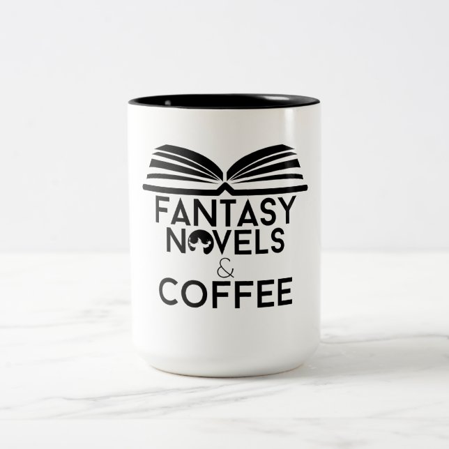 Fantasyroman och kaffe Två-Tonad mugg (Center)