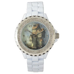 Fantasyska hus vid Vatten Armbandsur