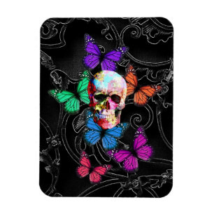 Fantasyskalle och färgad magnet