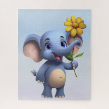 Fantasytecknad Elefant Pussel