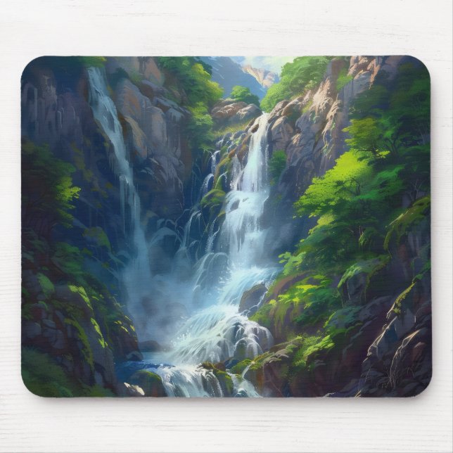 Fantasyvärldens vattenfall musmatta (Framsidan)