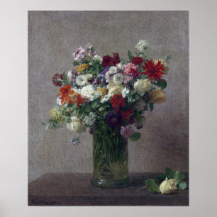 Fantin-Latour - Blommor från Normandie Poster