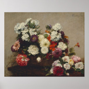 Fantin-Latour - Fortfarande liv med blommor Poster