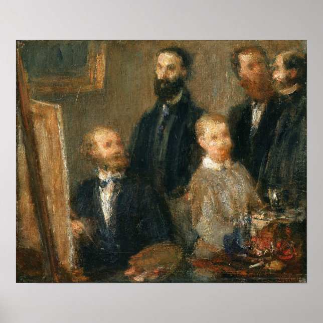 Fantin-Latour - Manet i sin ateljé Poster (Framsidan)