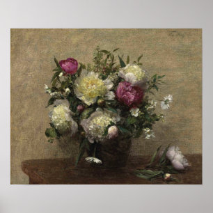Fantin-Latour - Peonies Vas 1879 Poster