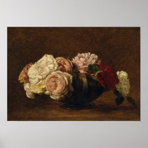 Fantin-Latour - Rosor i en skål Poster