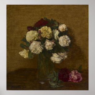 Fantin-Latour - Rosor i en vas Poster