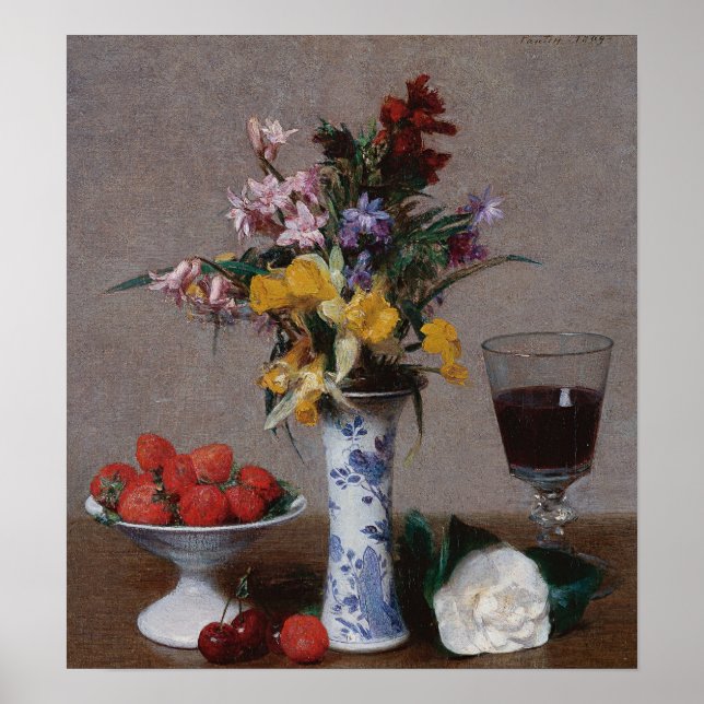 Fantin-Latour - Stilleben 1869 Poster (Framsidan)