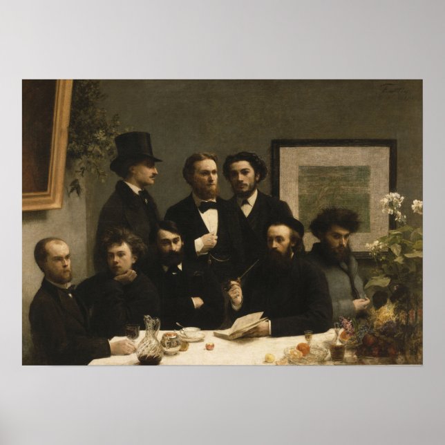 Fantin-Latour - Vid bordet Poster (Framsidan)