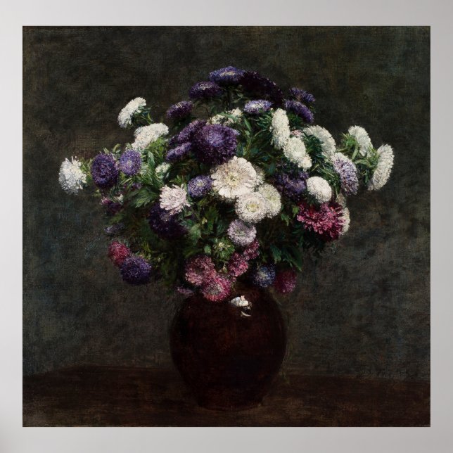 Fantin-Latour's Asters i Vas Poster (Framsidan)