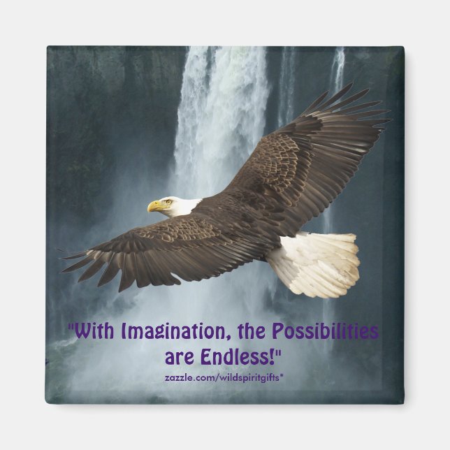 Fantinationell agle & Vatten-Fall Motivational Mag Magnet (Framsidan)