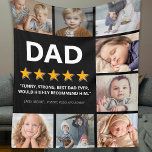 Far 5 Star-klassificering | Photo Collage Pappa Fleecefilt<br><div class="desc">I Fars dag, låt oss pappa i kärlek, skratt och varma, fuzzy-minnen. Vår lustiga filt från Fars dag kommer med ett bild-perfekt-kollage av glädje, försedd med namn från barnen och en stolt "Pappa-märkre". Skål för "lustiga, starka, bästa pappa någonsin" som har en femstjärnig recension från sitt största fläkt, sina barn!...</div>