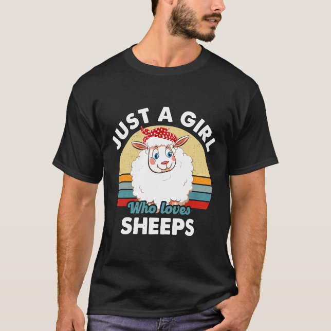 Får Älskare Shirt bara en flicka som Kärlek Sheeps T (Framsida)