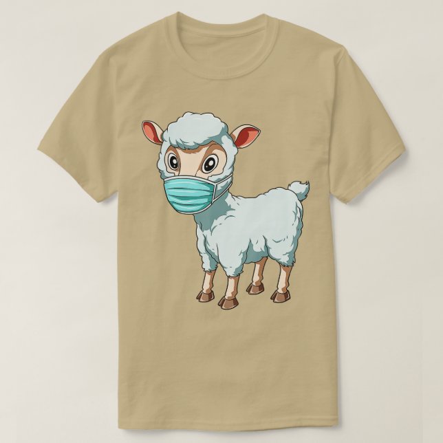 Får Ansikte Mask Funny Får och slaktmask får Lov T Shirt (Design framsida)